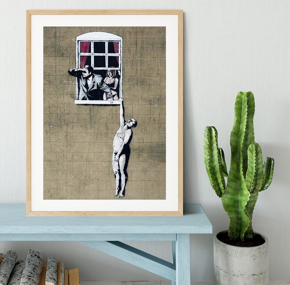 Banksy Window Lovers Framed Print - Canvas Art Rocks - 3