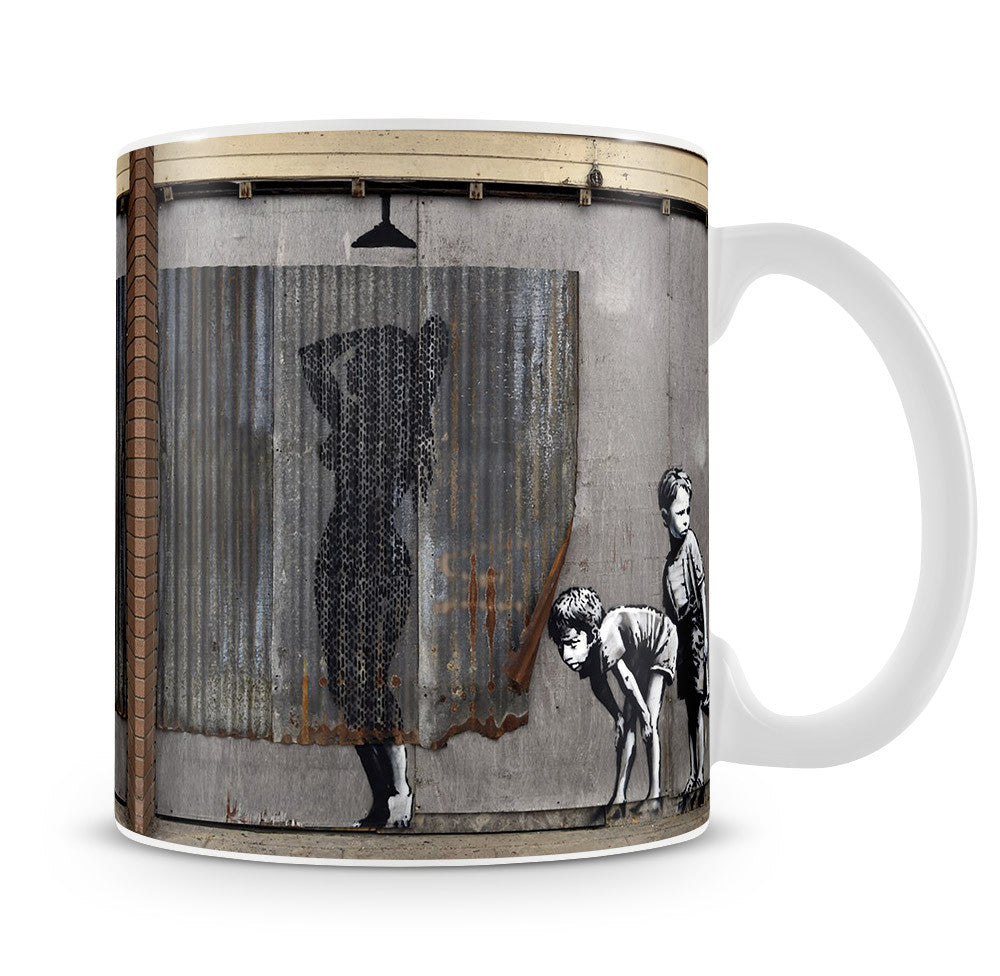 Banksy Woman In Shower Mug - Canvas Art Rocks