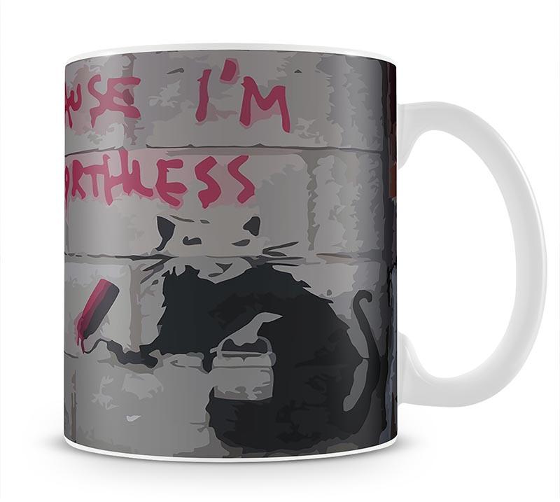 Banksy Worthless Rat Mug - Canvas Art Rocks - 4