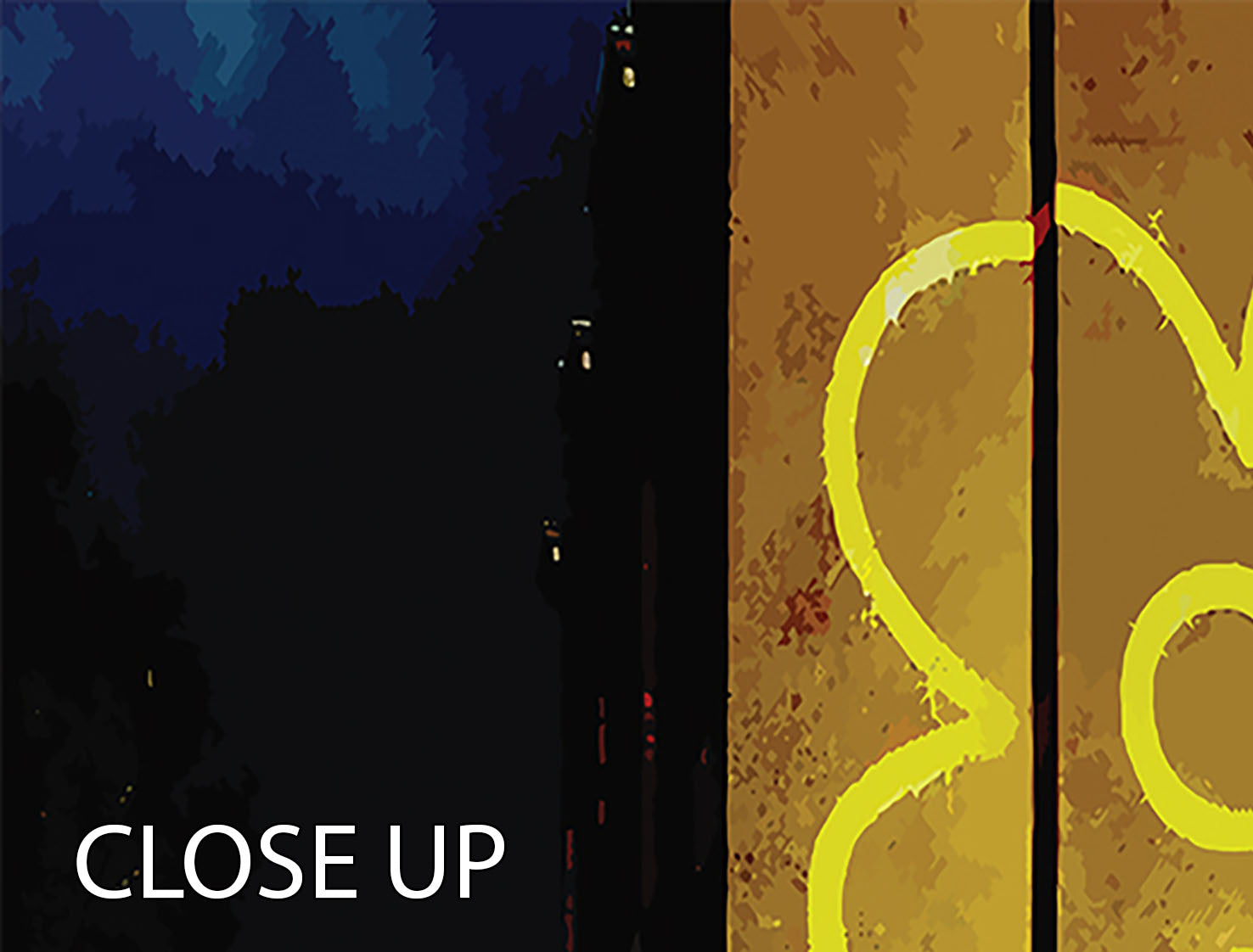 Banksy Yellow Lines 3 Split Panel Canvas Print - Canvas Art Rocks - 3