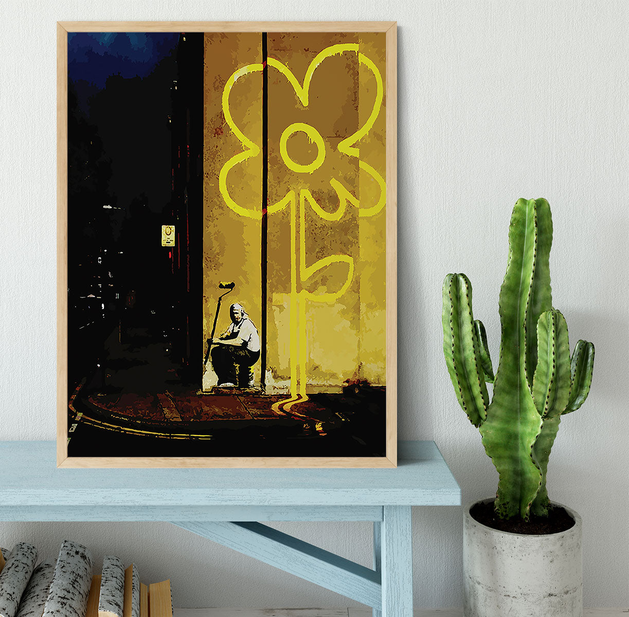 Banksy Yellow Lines Framed Print - Canvas Art Rocks - 4