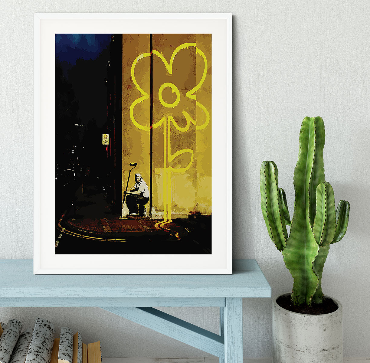 Banksy Yellow Lines Framed Print - Canvas Art Rocks - 5