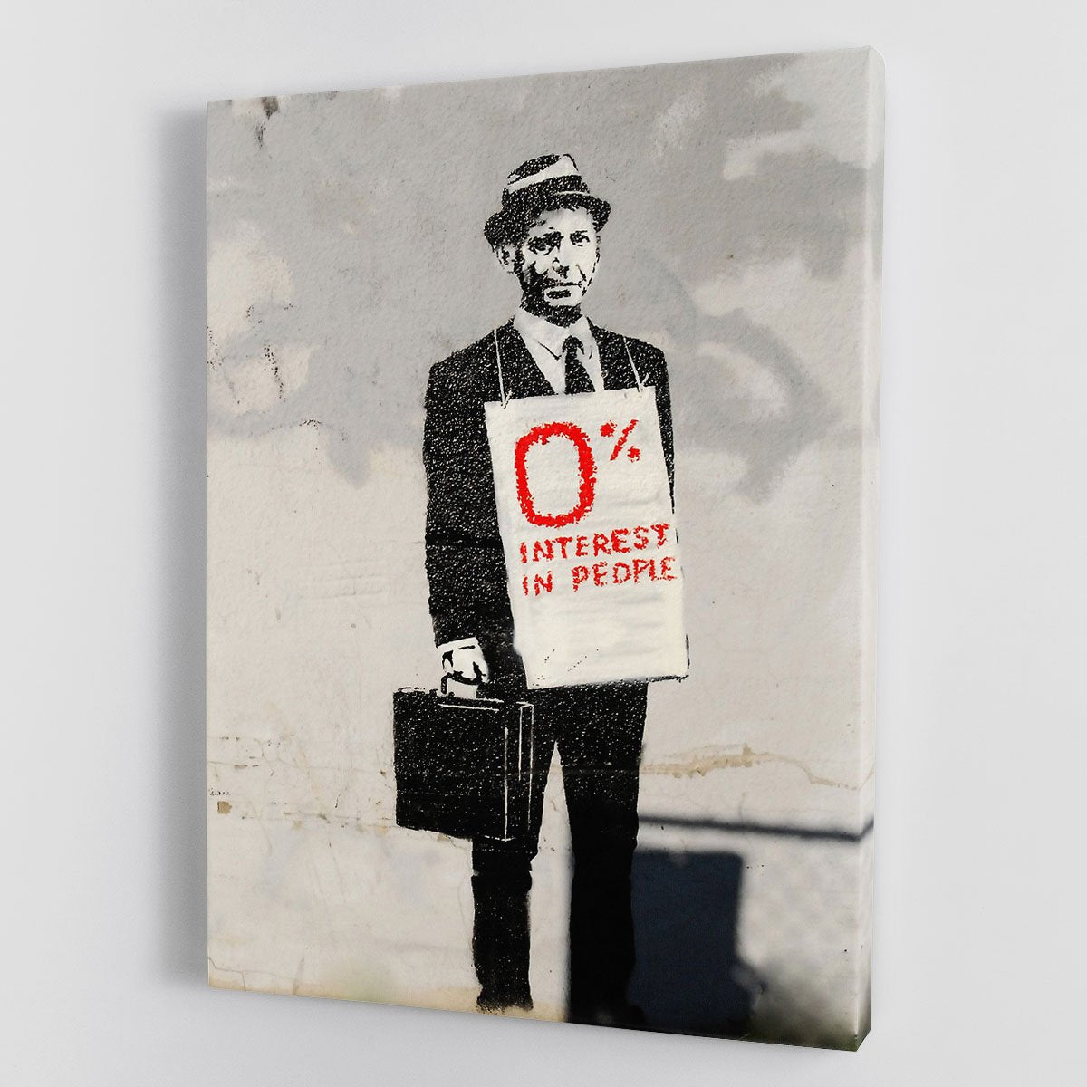 Banksy Zero Per Cent Interest in People Canvas Print or Poster
