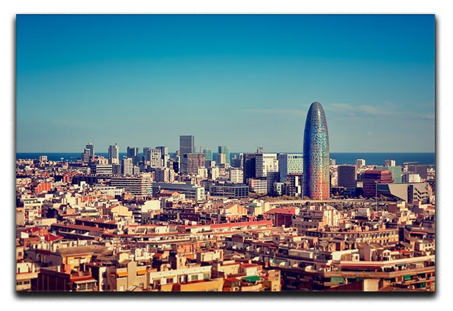 Barcelona skyline with skyscrapers Canvas Print or Poster - Canvas Art Rocks - 1
