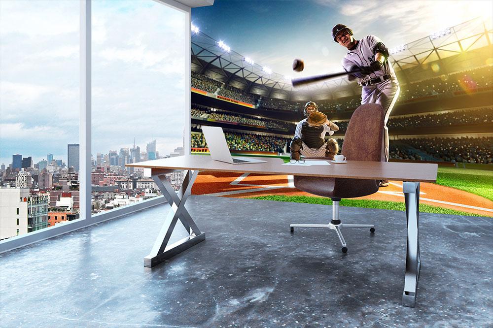 Baseball players Wall Mural Wallpaper - Canvas Art Rocks - 3