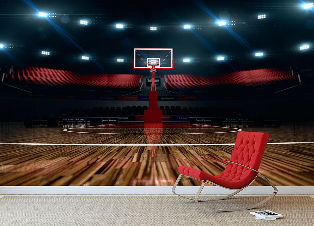 Basketball court Wall Mural Wallpaper - Canvas Art Rocks - 2