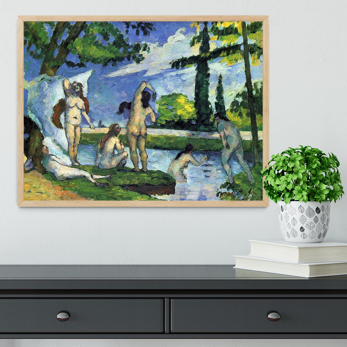 Bathers 4 by Cezanne Framed Print - Canvas Art Rocks - 4
