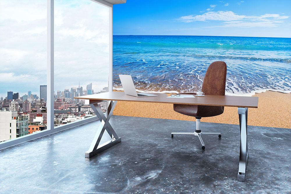 Beach Waves Wall Mural Wallpaper - Canvas Art Rocks - 3