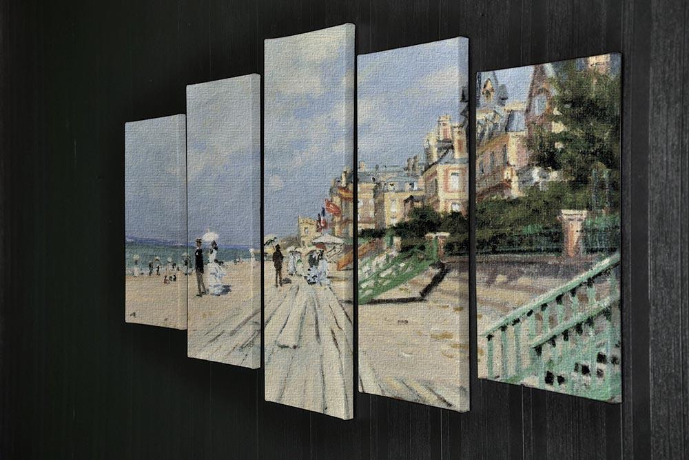 Beach at trouville by Monet 5 Split Panel Canvas - Canvas Art Rocks - 2