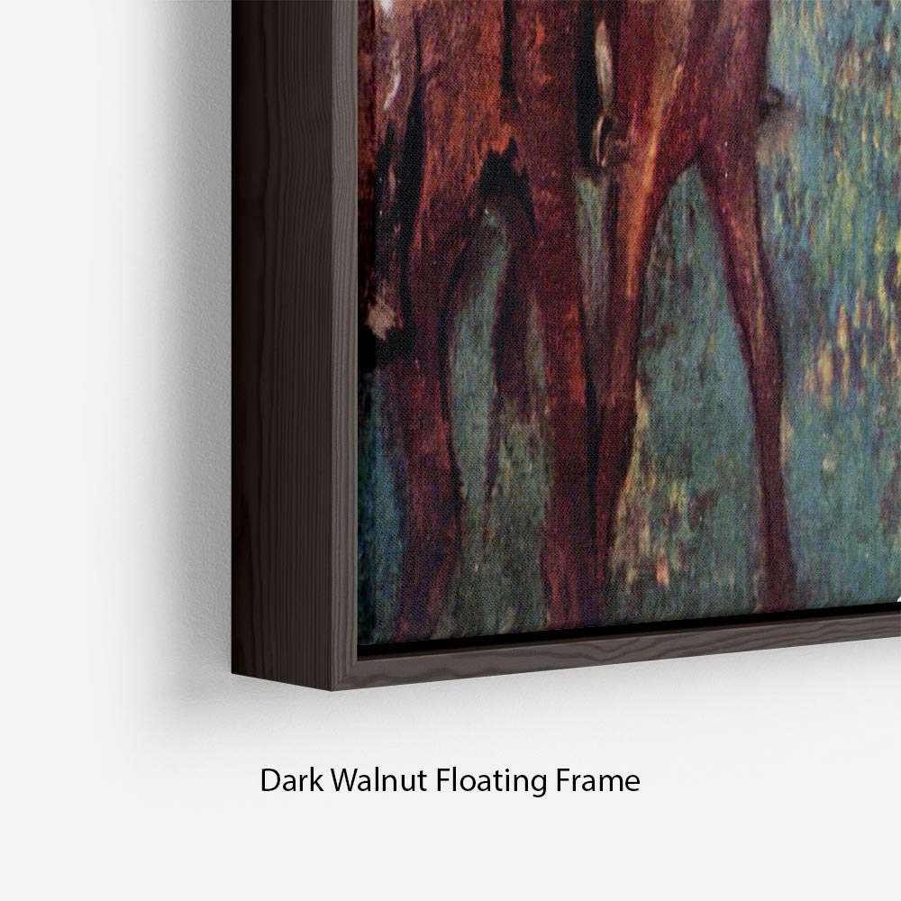 Before the start Jockeis during training by Degas Floating Frame Canvas - Canvas Art Rocks - 6