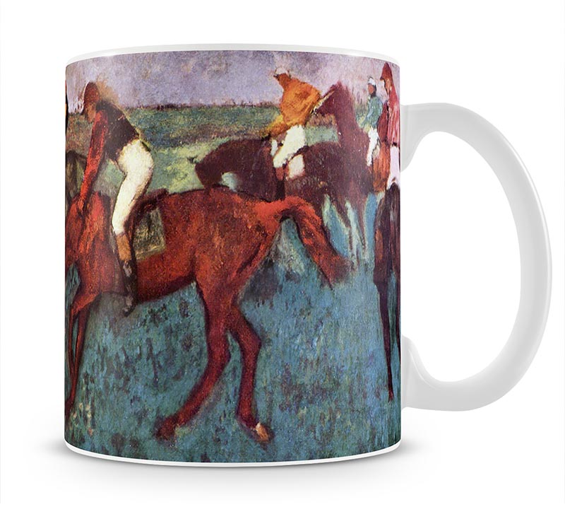 Before the start Jockeis during training by Degas Mug - Canvas Art Rocks - 1