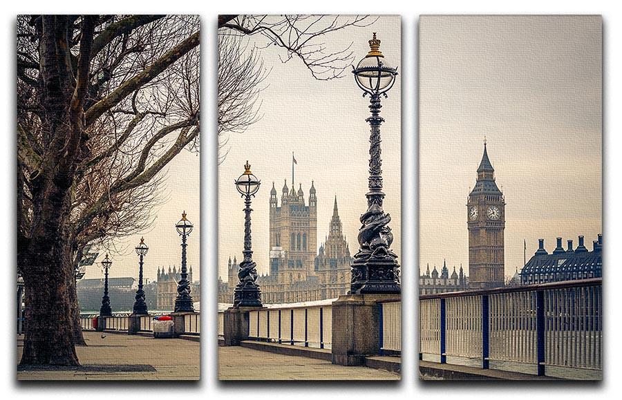 Big Ben and Houses of parliament 3 Split Panel Canvas Print - Canvas Art Rocks - 1