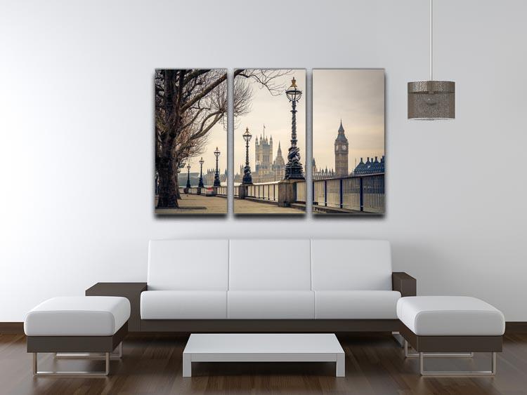 Big Ben and Houses of parliament 3 Split Panel Canvas Print - Canvas Art Rocks - 3