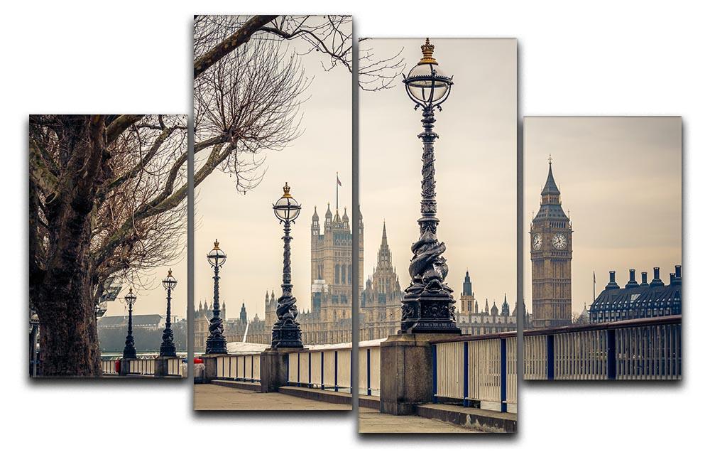 Big Ben and Houses of parliament 4 Split Panel Canvas - Canvas Art Rocks - 1