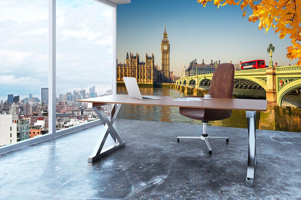 Big Ben and westminster bridge in London Wall Mural Wallpaper - Canvas Art Rocks - 3