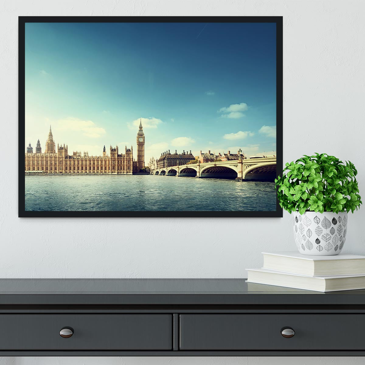 Big Ben in sunny day Framed Print - Canvas Art Rocks - 2