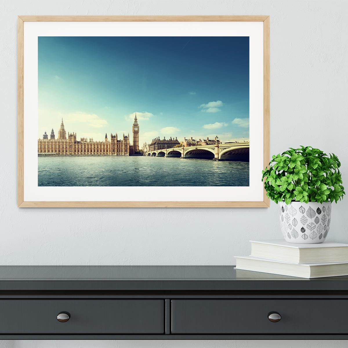 Big Ben in sunny day Framed Print - Canvas Art Rocks - 3
