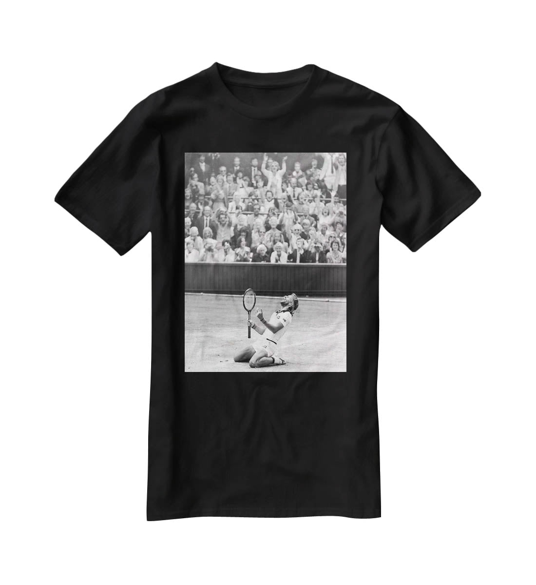 Bjorn Borg celebrates at Wimbledon T-Shirt - Canvas Art Rocks - 1