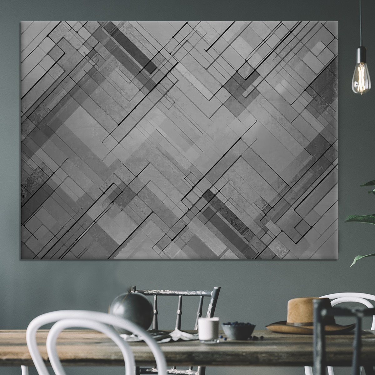 Black Chevron Background Canvas Print or Poster - Canvas Art Rocks - 3