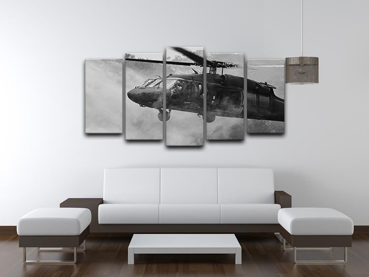 Black Hawk Helicopter 5 Split Panel Canvas - Canvas Art Rocks - 3