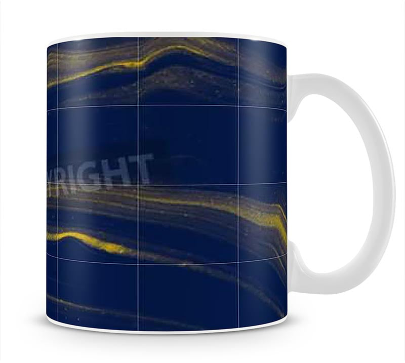 Blue and Gold Veined Marble Mug - Canvas Art Rocks - 1