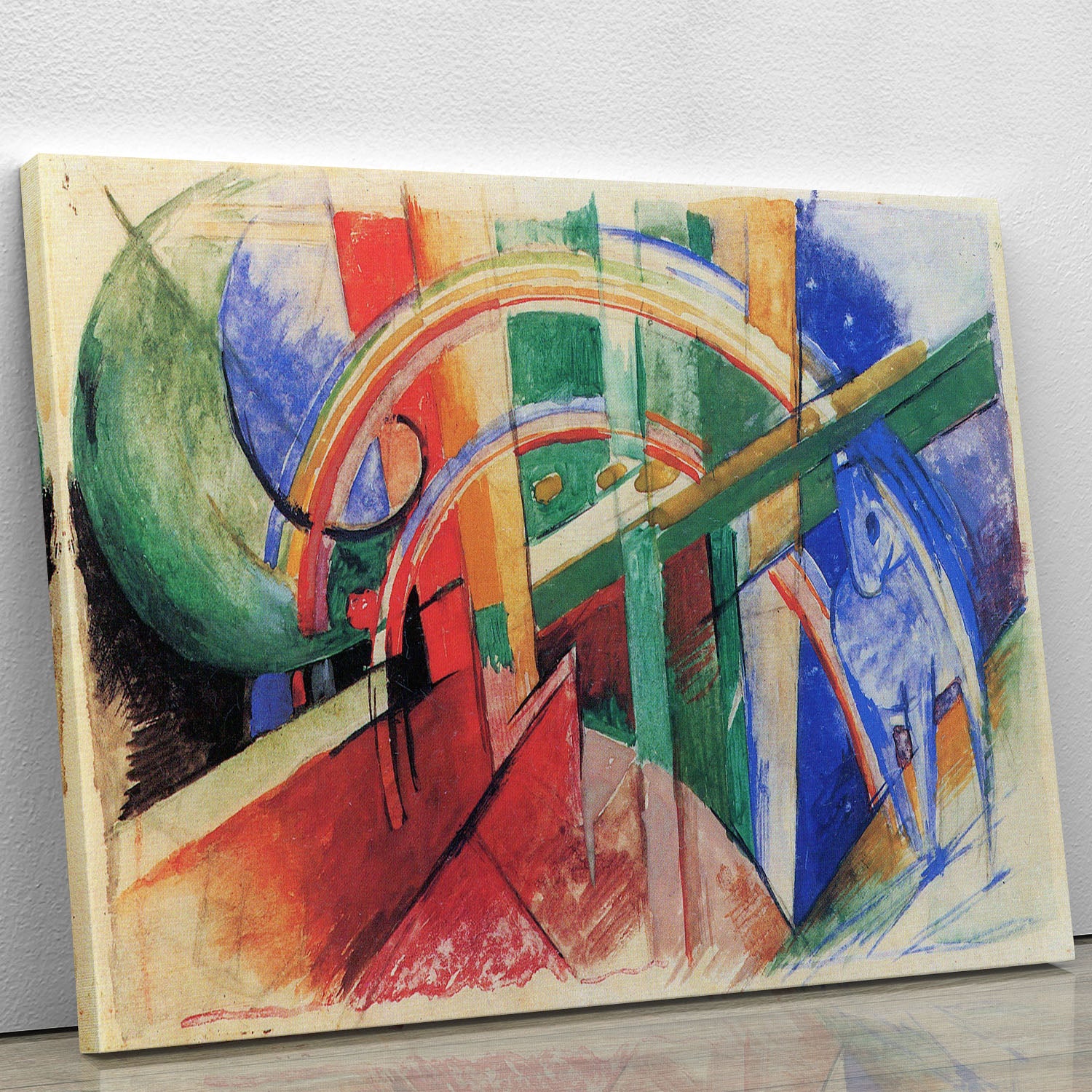 Blue horse with rainbow by Franz Marc Canvas Print or Poster - Canvas Art Rocks - 1