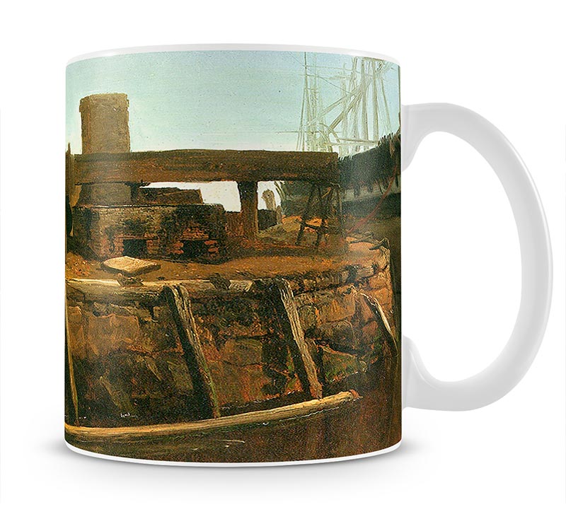 Boat at the dock by Bierstadt Mug - Canvas Art Rocks - 1