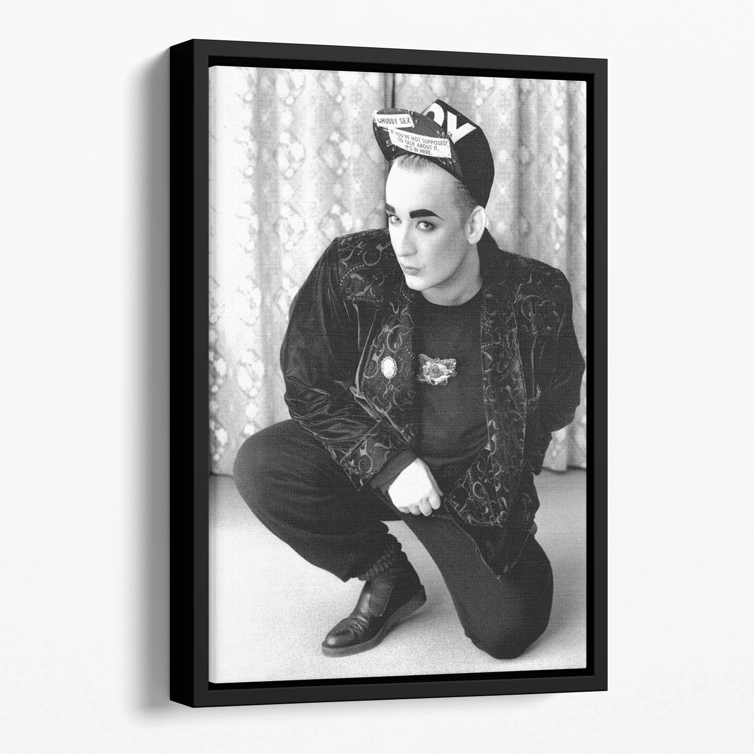 Boy George in 1987 Floating Framed Canvas