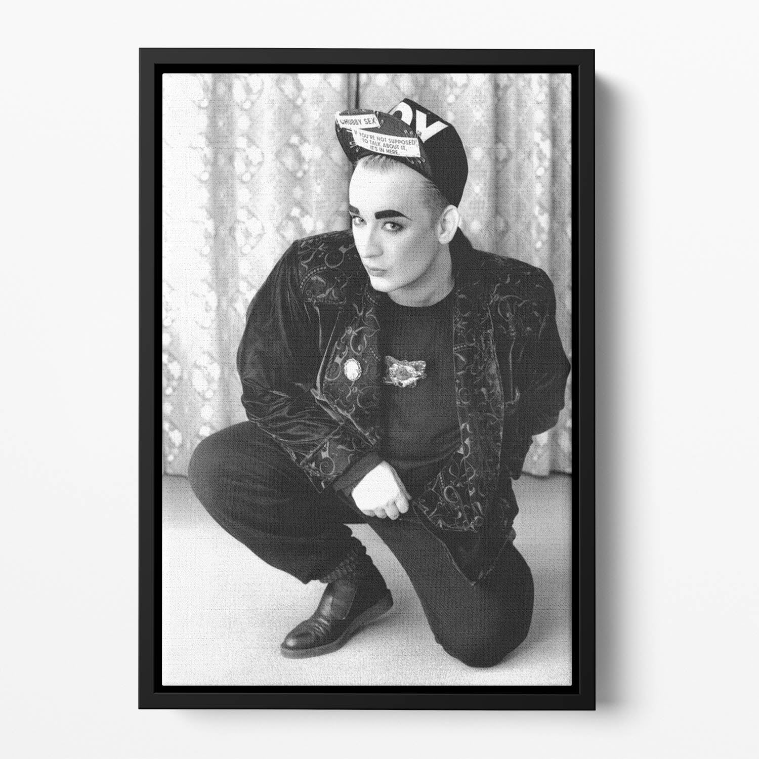 Boy George in 1987 Floating Framed Canvas