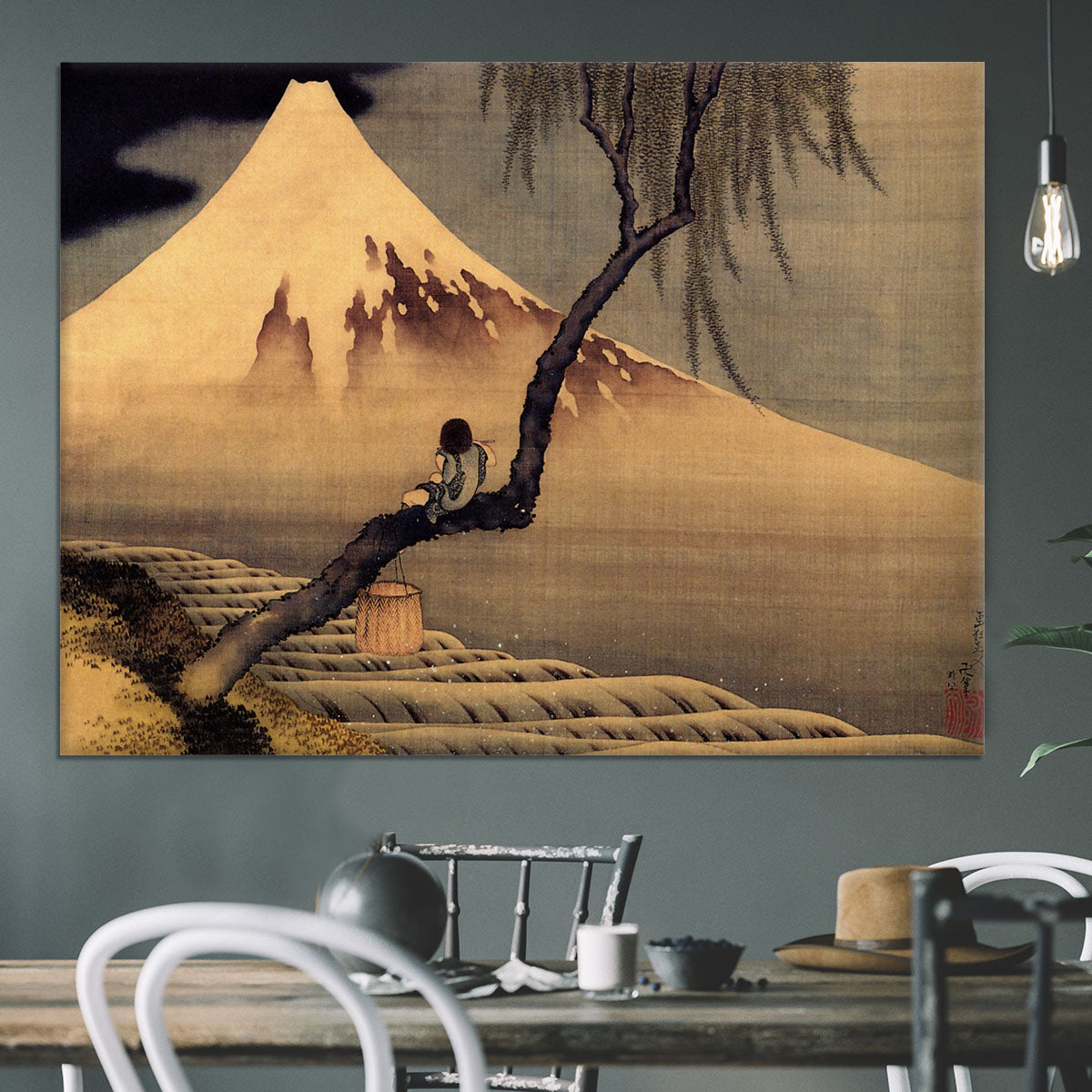 Boy in front of Fujiama by Hokusai Canvas Print or Poster - Canvas Art Rocks - 3