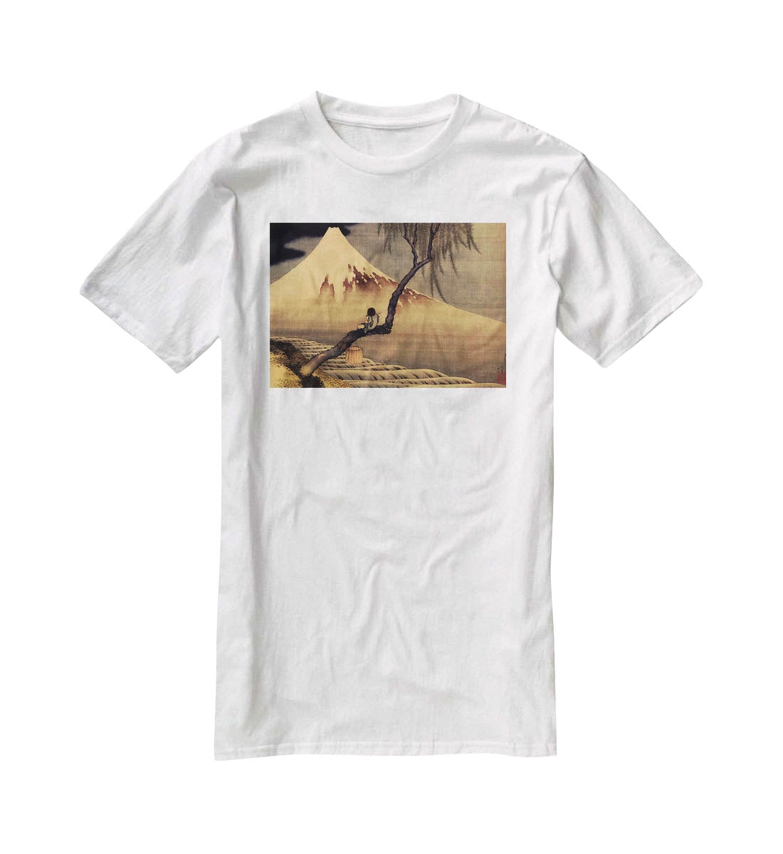 Boy in front of Fujiama by Hokusai T-Shirt - Canvas Art Rocks - 5