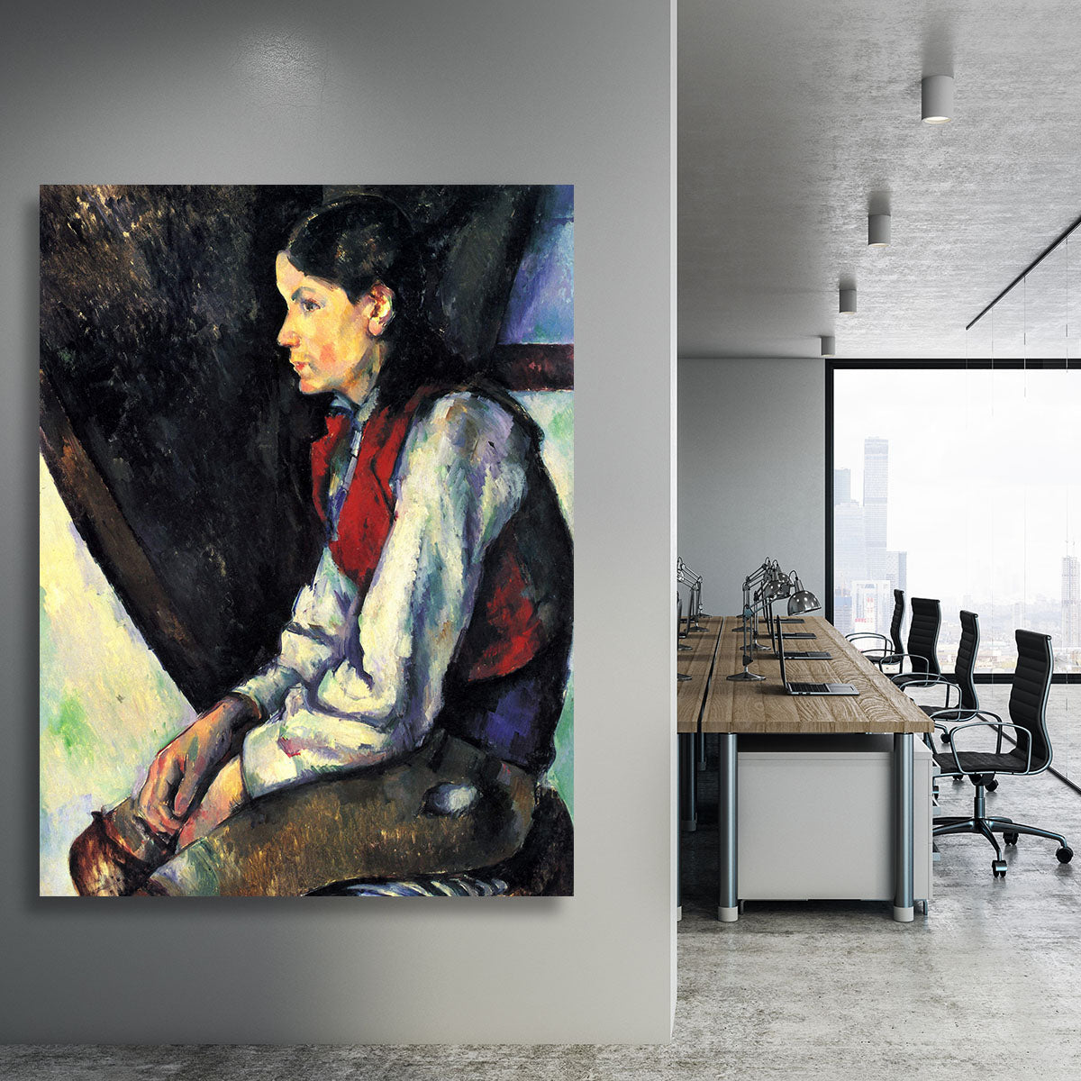Boy with Red Vest by Cezanne Canvas Print or Poster - Canvas Art Rocks - 3