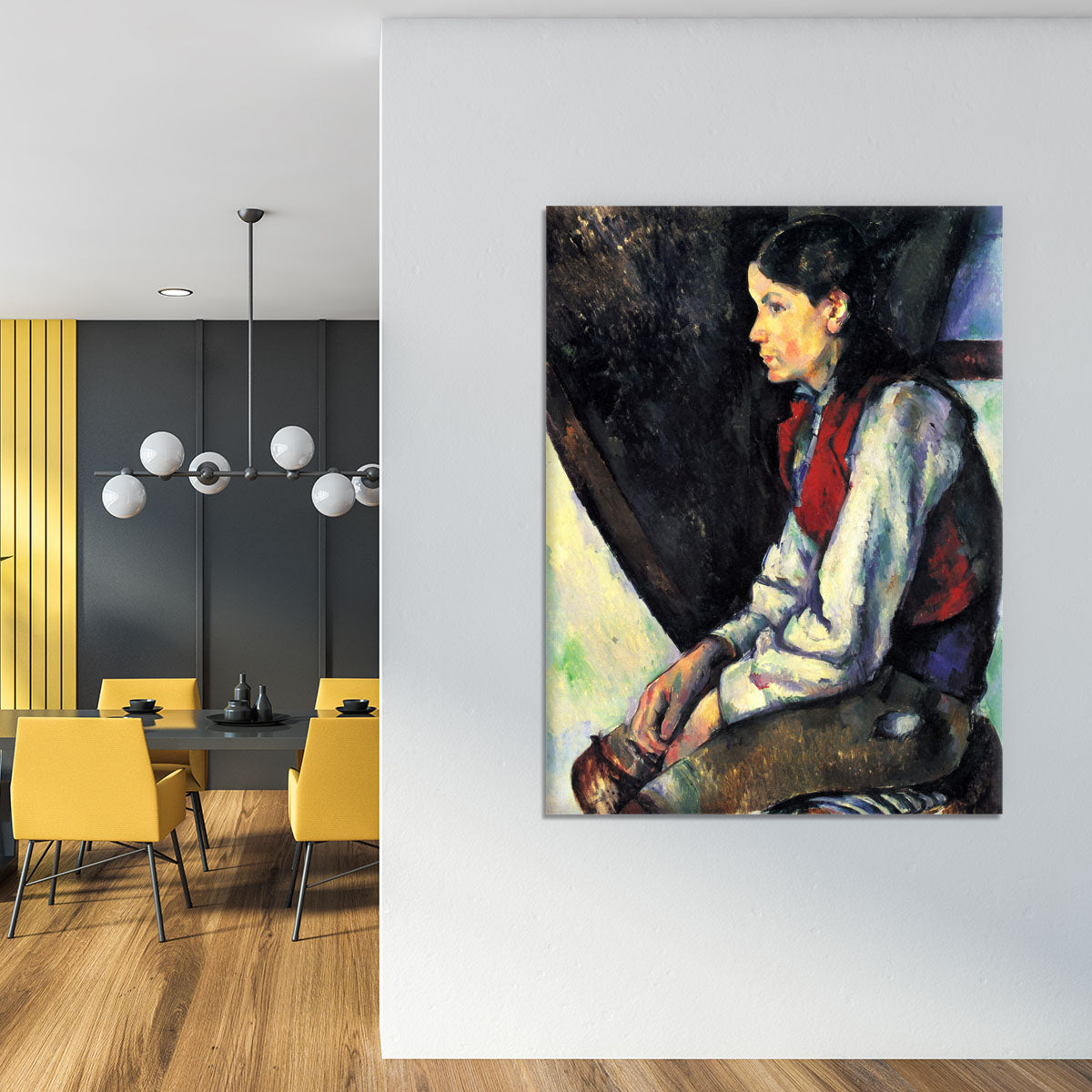 Boy with Red Vest by Cezanne Canvas Print or Poster - Canvas Art Rocks - 4