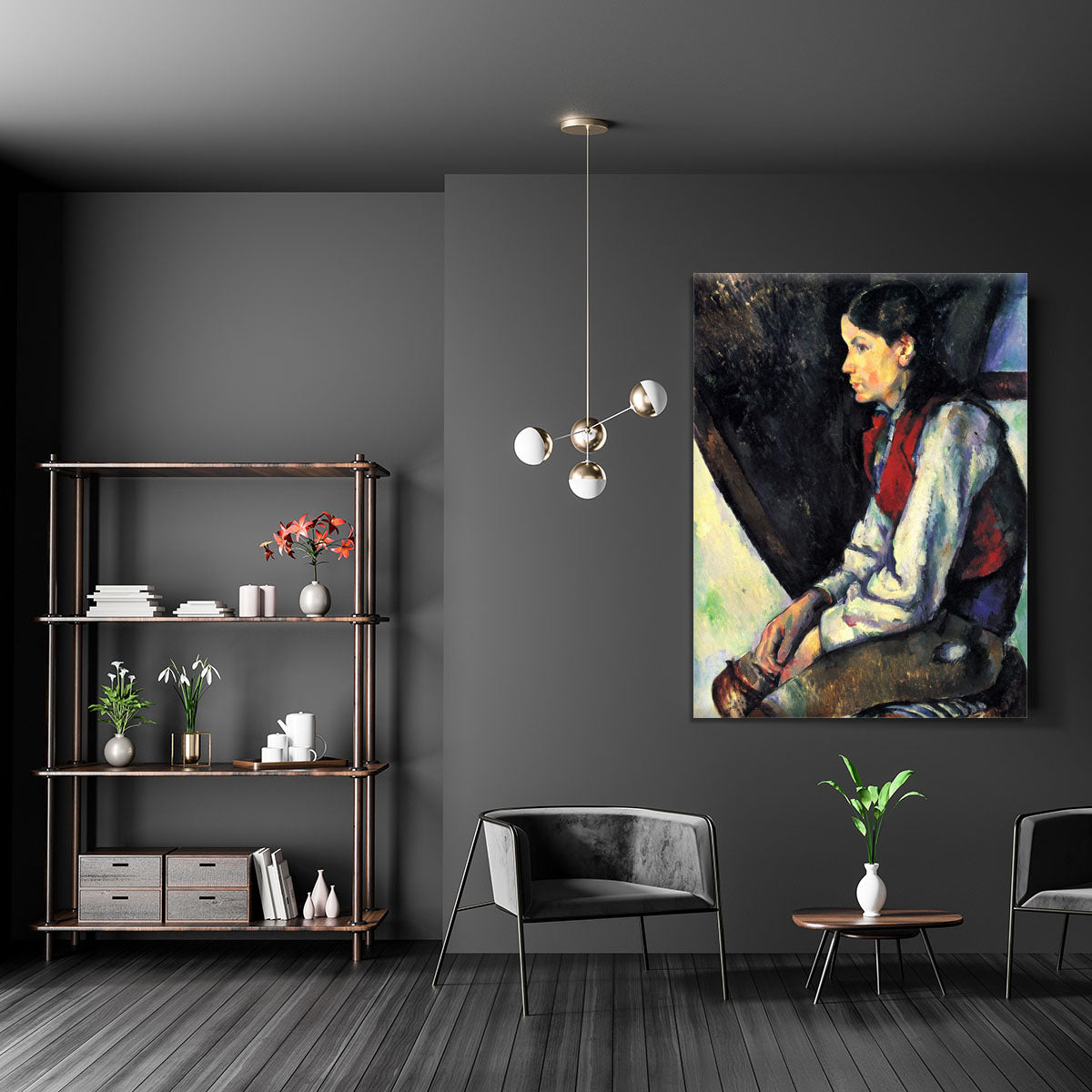 Boy with Red Vest by Cezanne Canvas Print or Poster - Canvas Art Rocks - 5