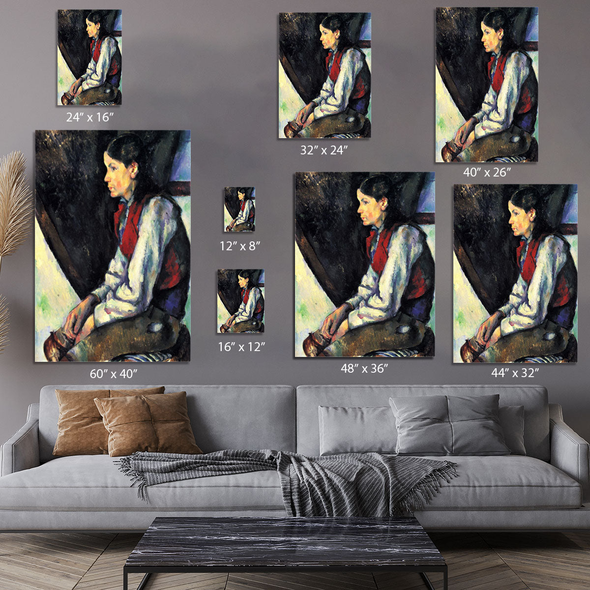 Boy with Red Vest by Cezanne Canvas Print or Poster - Canvas Art Rocks - 7