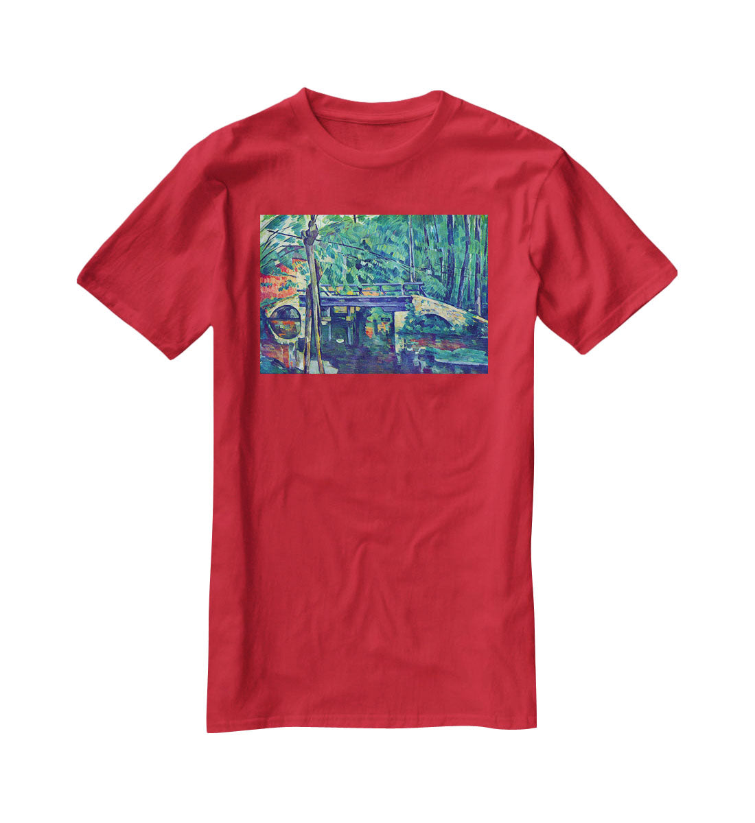 Bridge in the forest by Cezanne T-Shirt - Canvas Art Rocks - 4