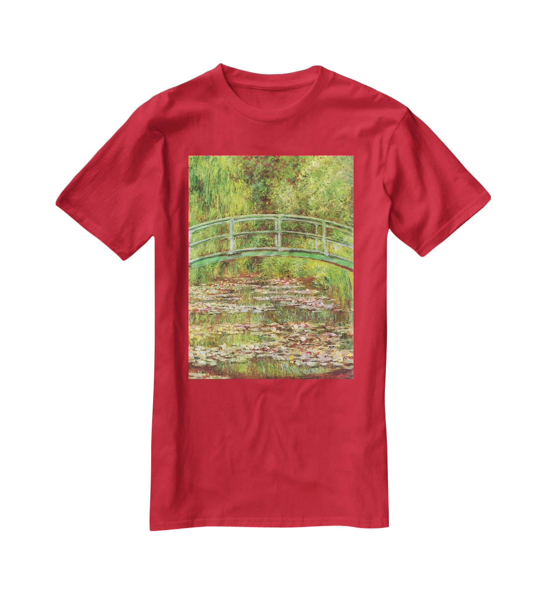 Bridge over the sea rose pond by Monet T-Shirt - Canvas Art Rocks - 4