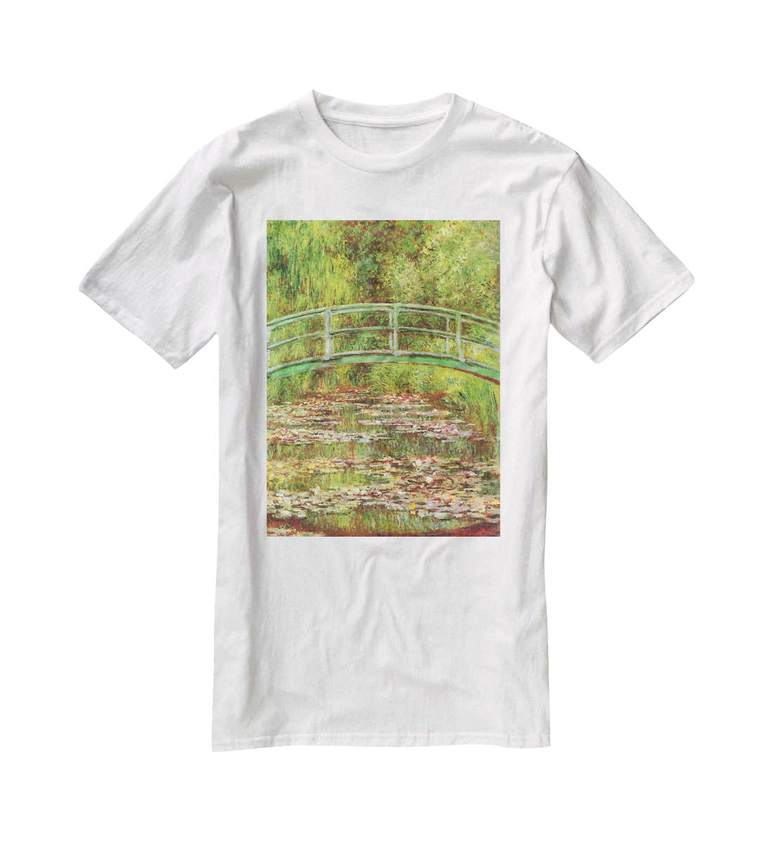 Bridge over the sea rose pond by Monet T-Shirt - Canvas Art Rocks - 5