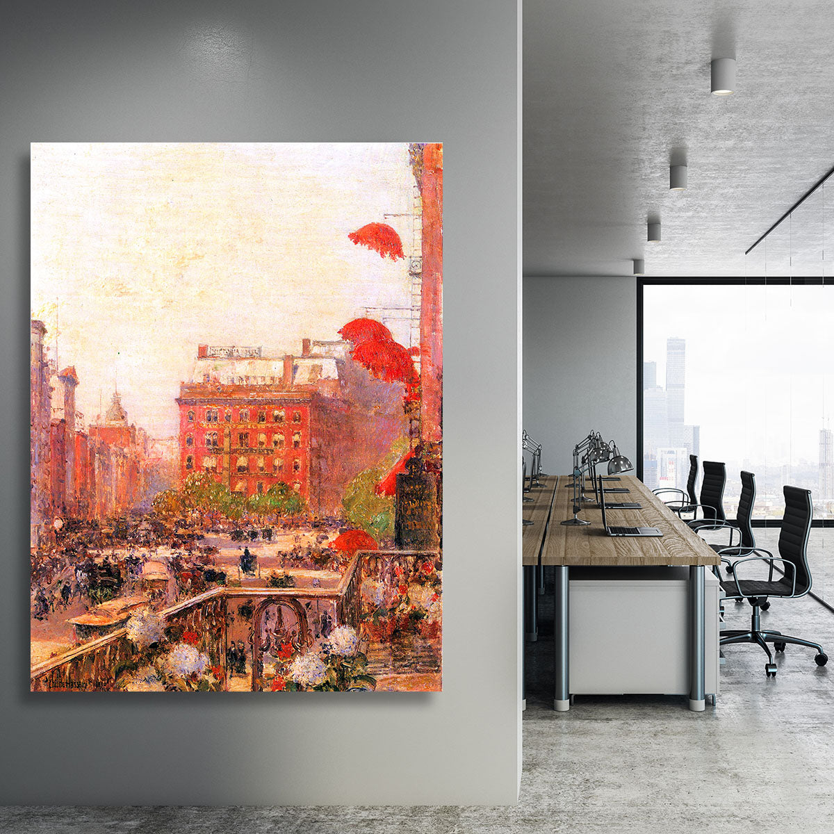 Broadway and Fifth Avenue by Hassam Canvas Print or Poster - Canvas Art Rocks - 3