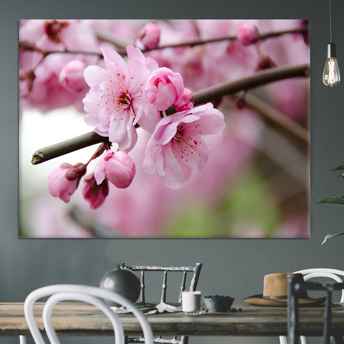 Broken blooming cherry branch Canvas Print or Poster - Canvas Art Rocks - 3