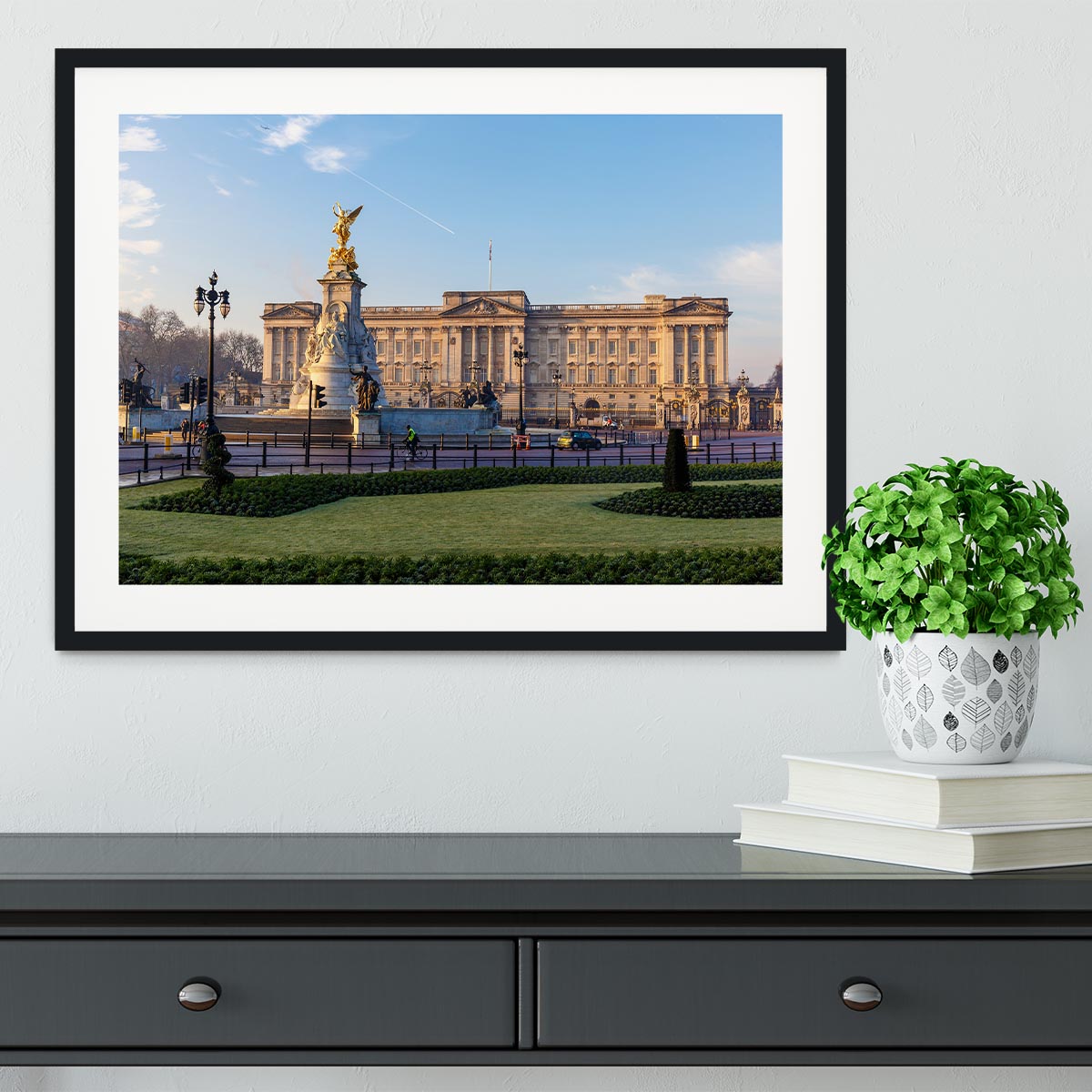 Buckingham palace in early winter morning Framed Print - Canvas Art Rocks - 1