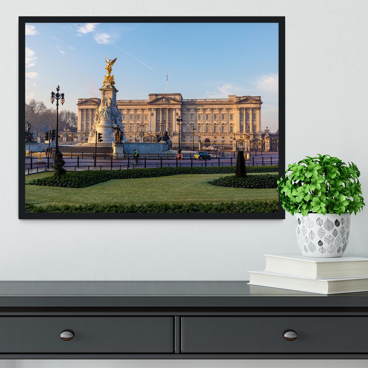 Buckingham palace in early winter morning Framed Print - Canvas Art Rocks - 2