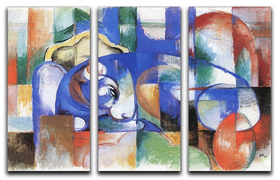 Bull by Franz Marc 3 Split Panel Canvas Print - Canvas Art Rocks - 1