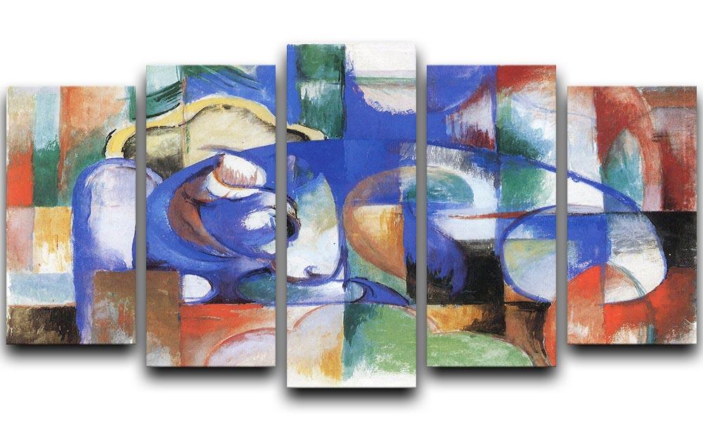 Bull by Franz Marc 5 Split Panel Canvas - Canvas Art Rocks - 1