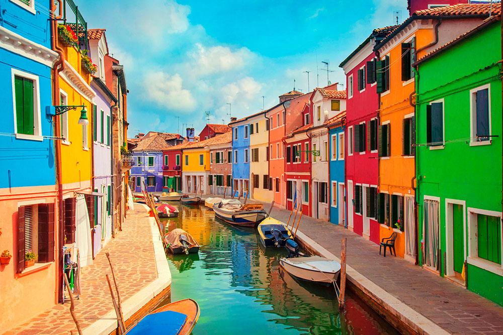 Burano Venetian Lagoon Wall Mural Wallpaper - Canvas Art Rocks - 1
