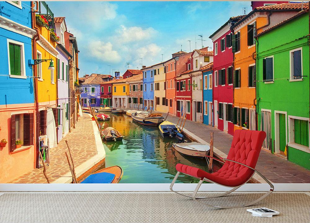 Burano Venetian Lagoon Wall Mural Wallpaper - Canvas Art Rocks - 2