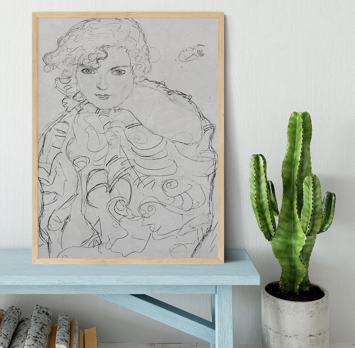 Bust of a woman by Klimt Framed Print - Canvas Art Rocks - 4