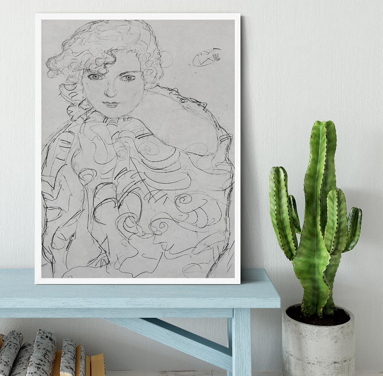 Bust of a woman by Klimt Framed Print - Canvas Art Rocks -6
