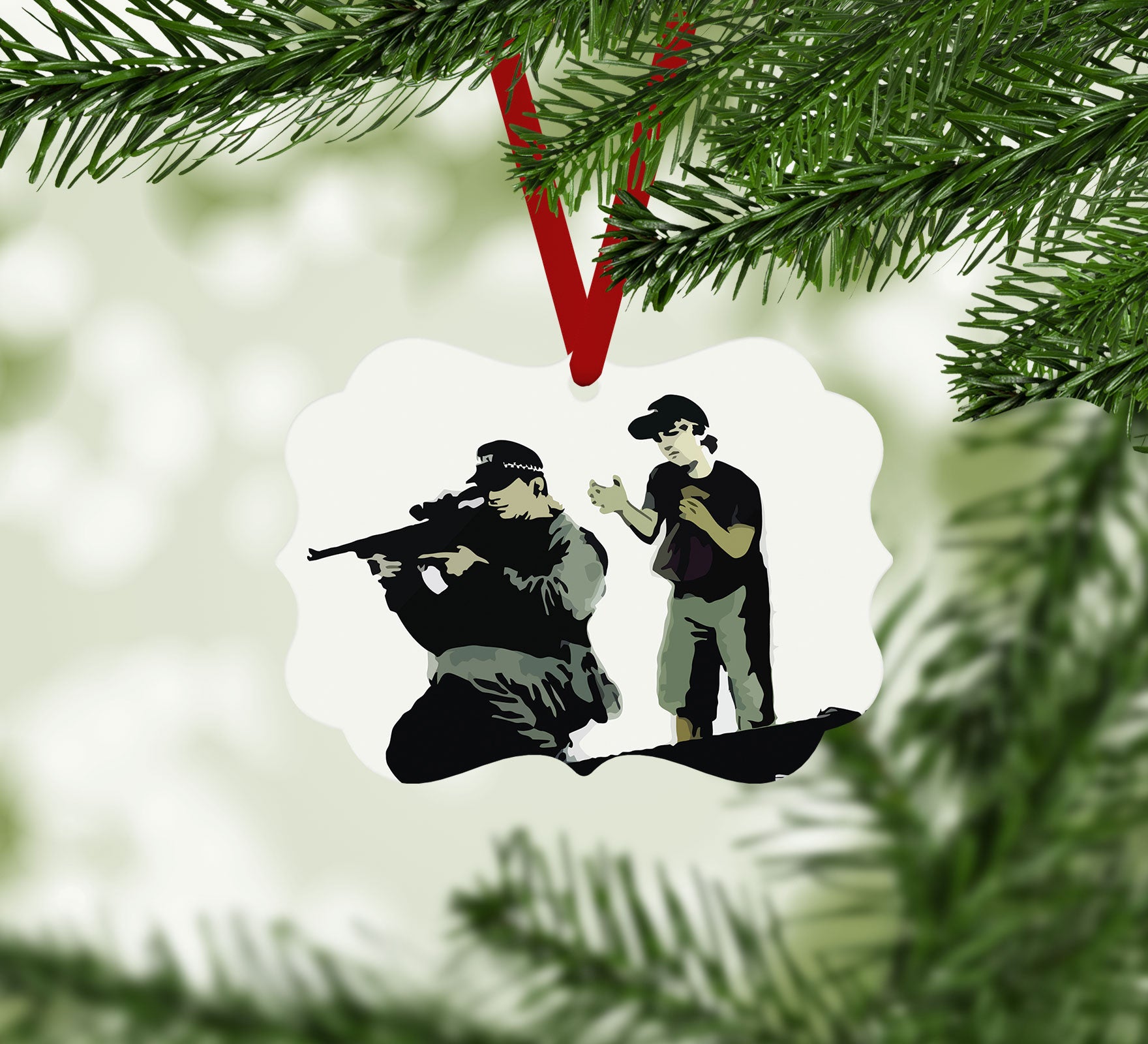 Banksy Police Sniper Christmas Ornament