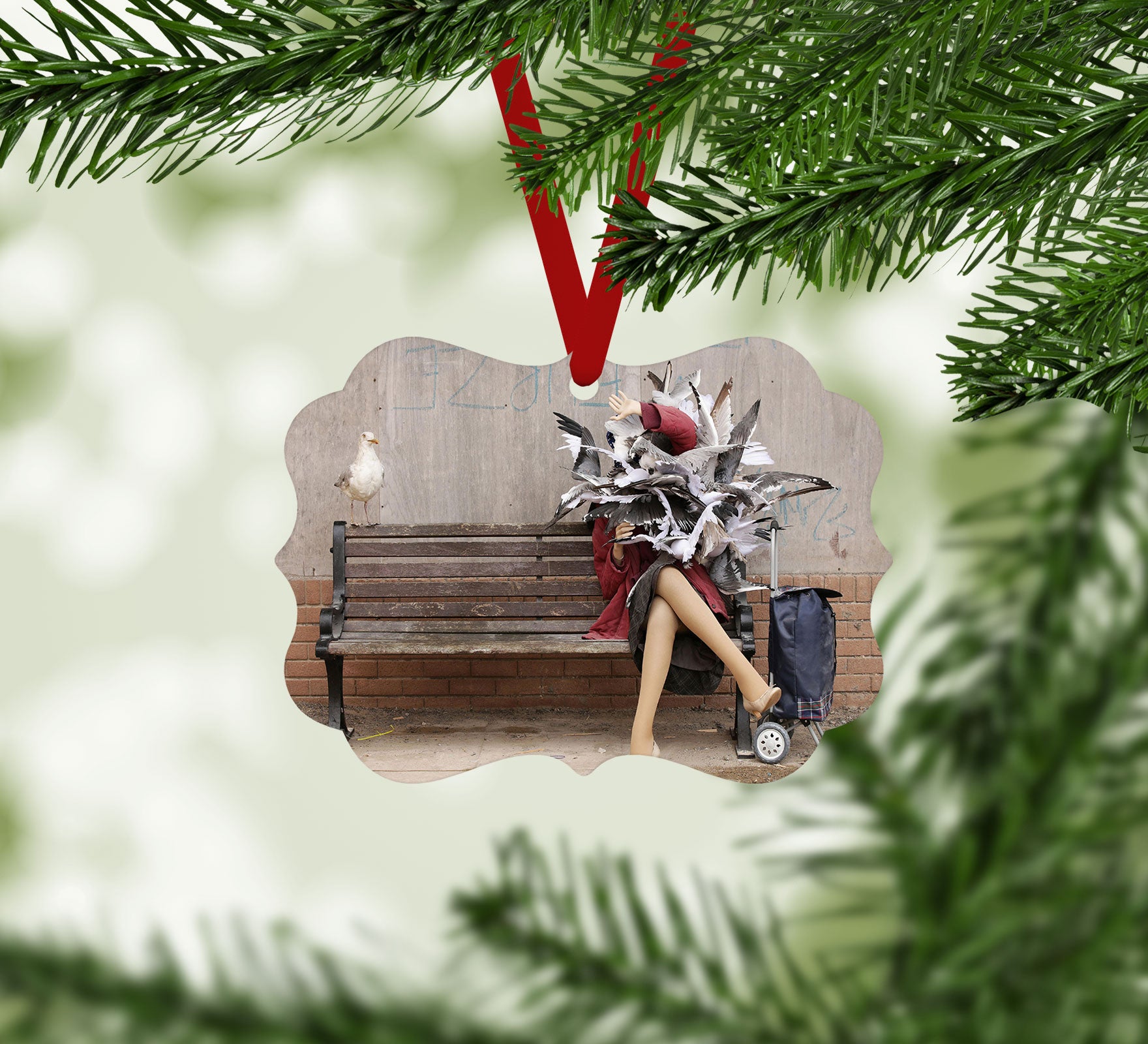 Banksy Seagulls Christmas Ornament